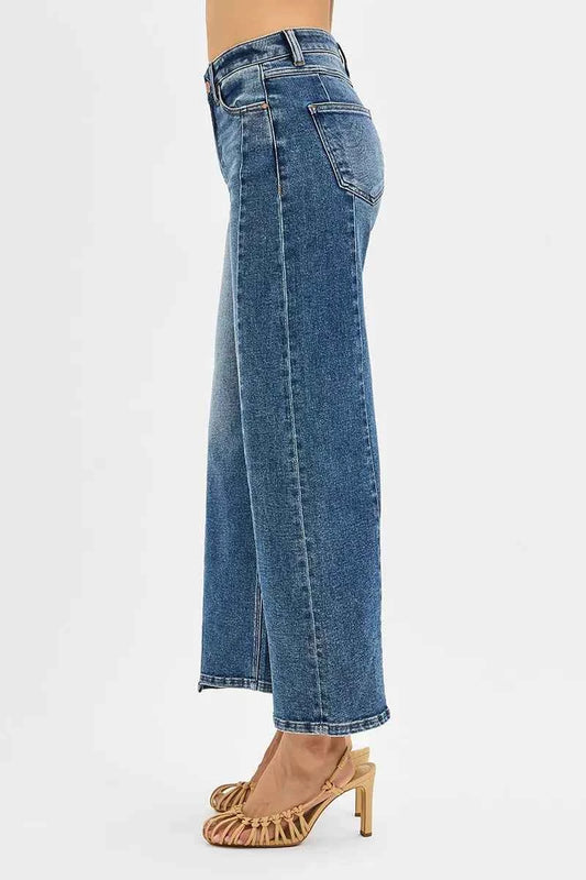 High Rise Crop Wide Leg Jeans with Step Hem c72b54044e474ee5b6c7837c31d0740e-Max-Origin
