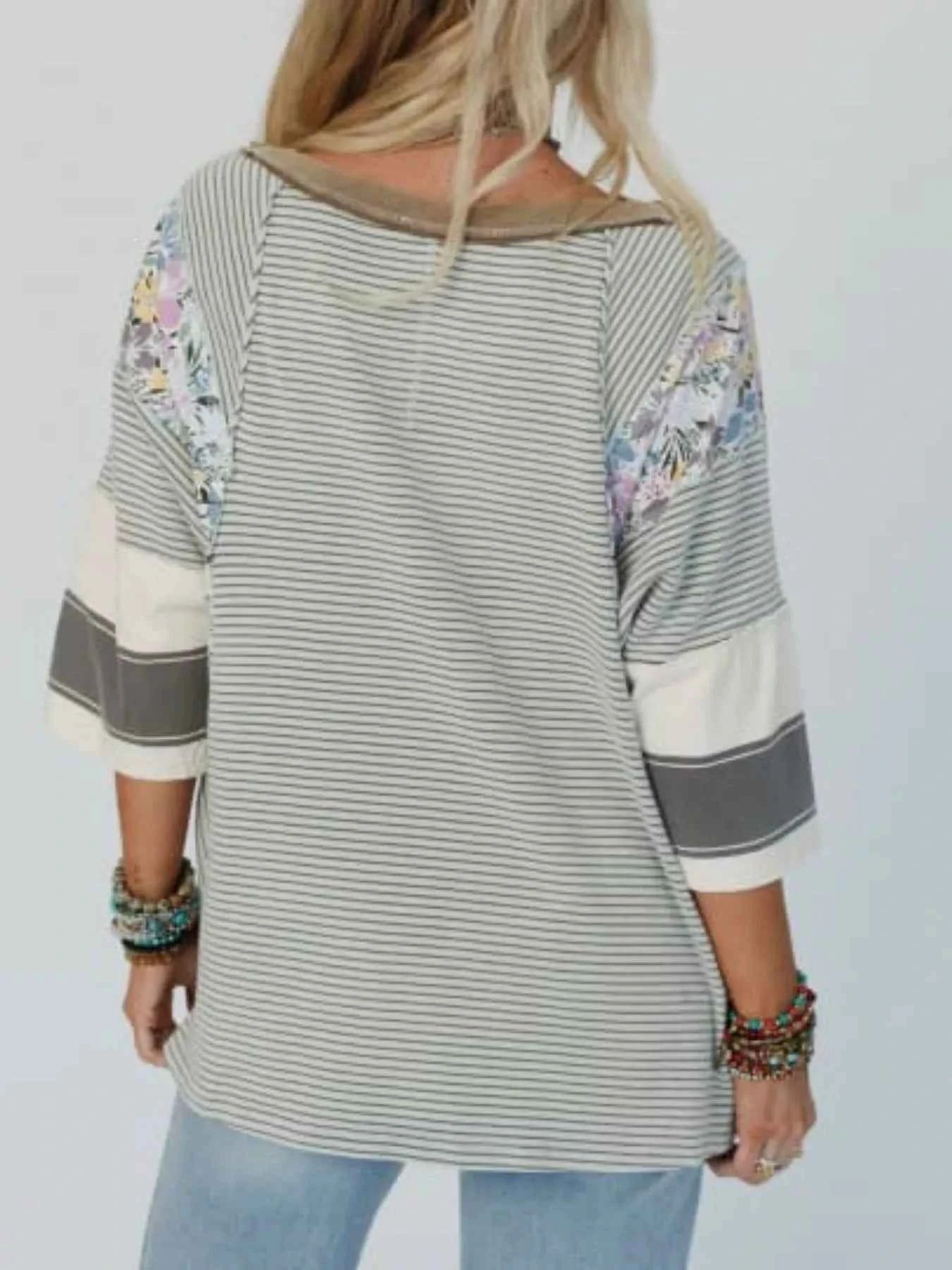 Striped Floral Long Sleeve T-Shirt c72da5c5-eae7-4022-9322-0d35adc96bb1-Max-Origin