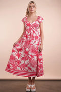 VERY J Tropical Printed Midi Summer Boho Dress Tomato Mix c73c14df0bb542cd9c82f1e8f748336a-Max-Origin
