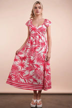 VERY J Tropical Printed Midi Summer Boho Dress Tomato Mix c73c14df0bb542cd9c82f1e8f748336a-Max-Origin