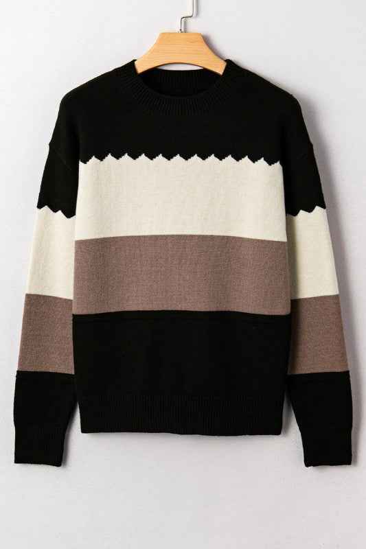 Harper Colorblock Drop Shoulder Sweater Black c74b4cac-3074-4703-9726-4b584a3326d1