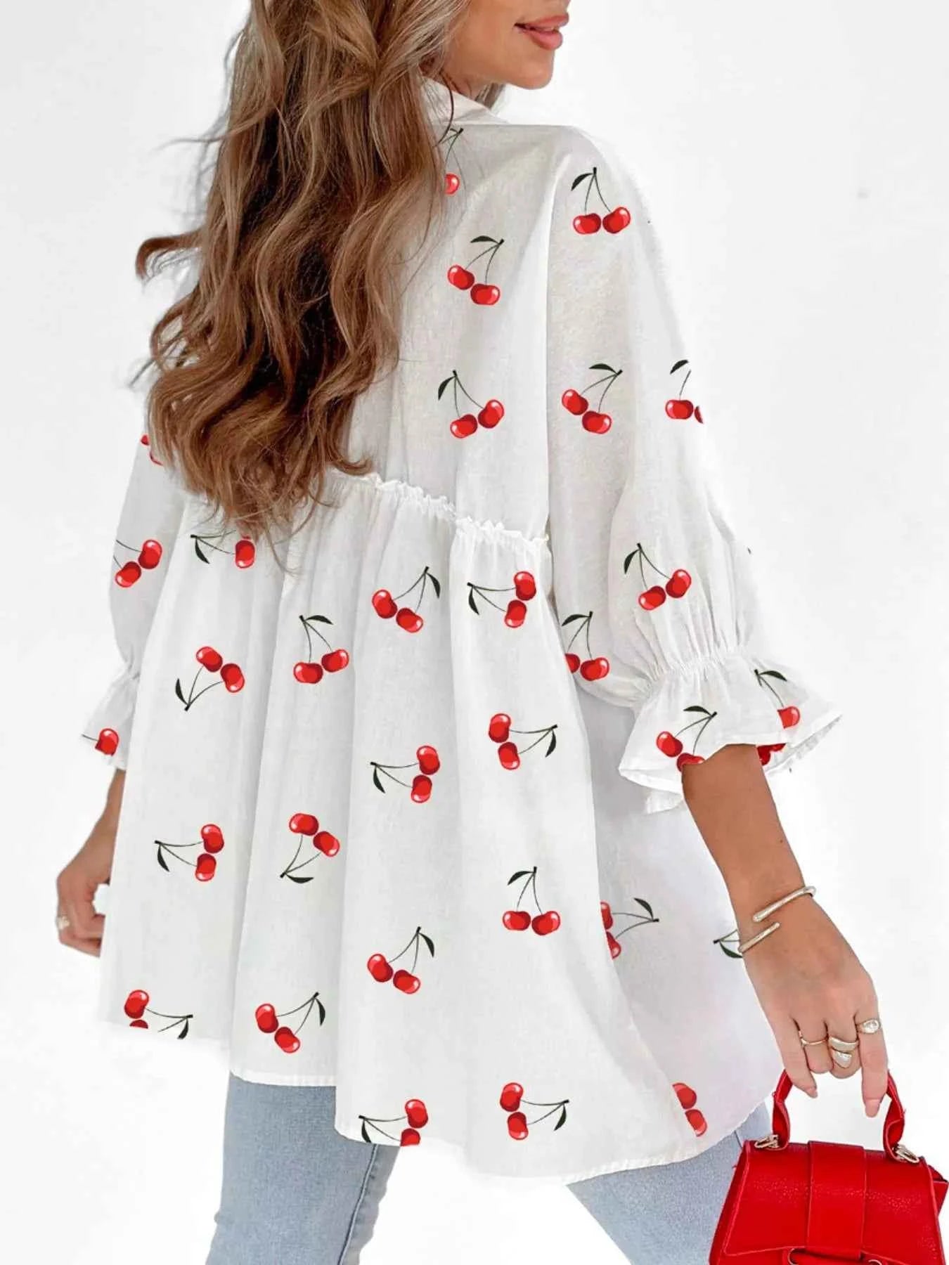 Cherry Print Flounce Sleeve Collared Frilled Babydoll Blouse c754e268-cd24-401b-b837-22532f9e5d35-Max-Origin