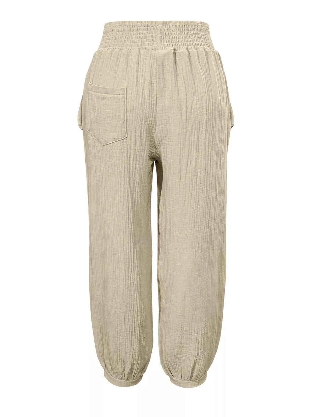 Smocked Textured Casual Pants c75a2d29-be24-4630-ae88-52b46bc1636f-Max-Origin