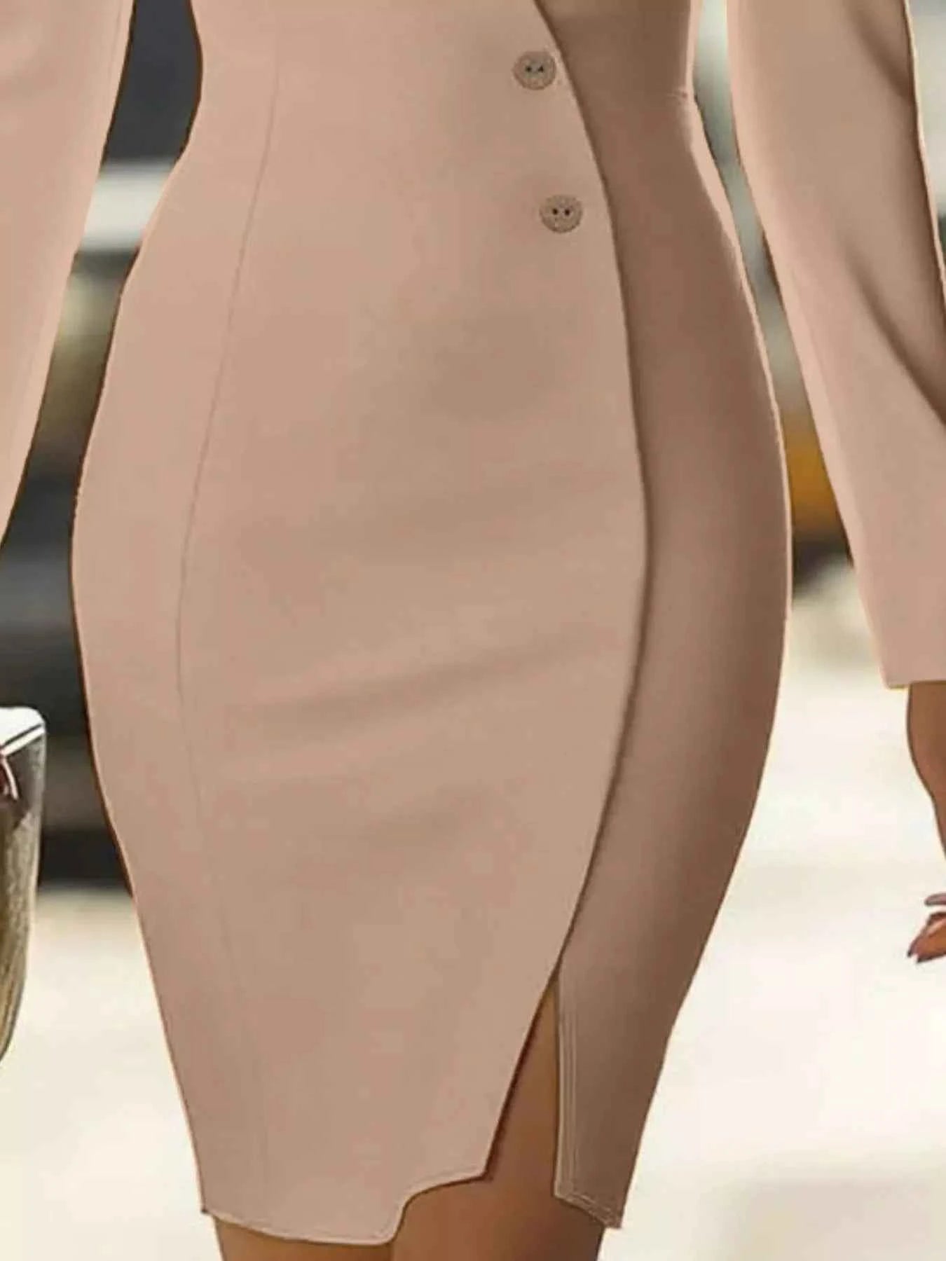 Long Sleeve Blazer Dress with Button Detail c7674a18-831d-4f25-8284-1a653518ae62-Max-Origin