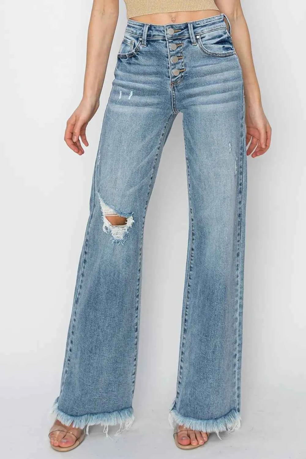 RISEN Mid Rise Button Fly Wide Leg Jeans c76ae9ab-e4ed-40df-a272-a3877e0ac10f-Max