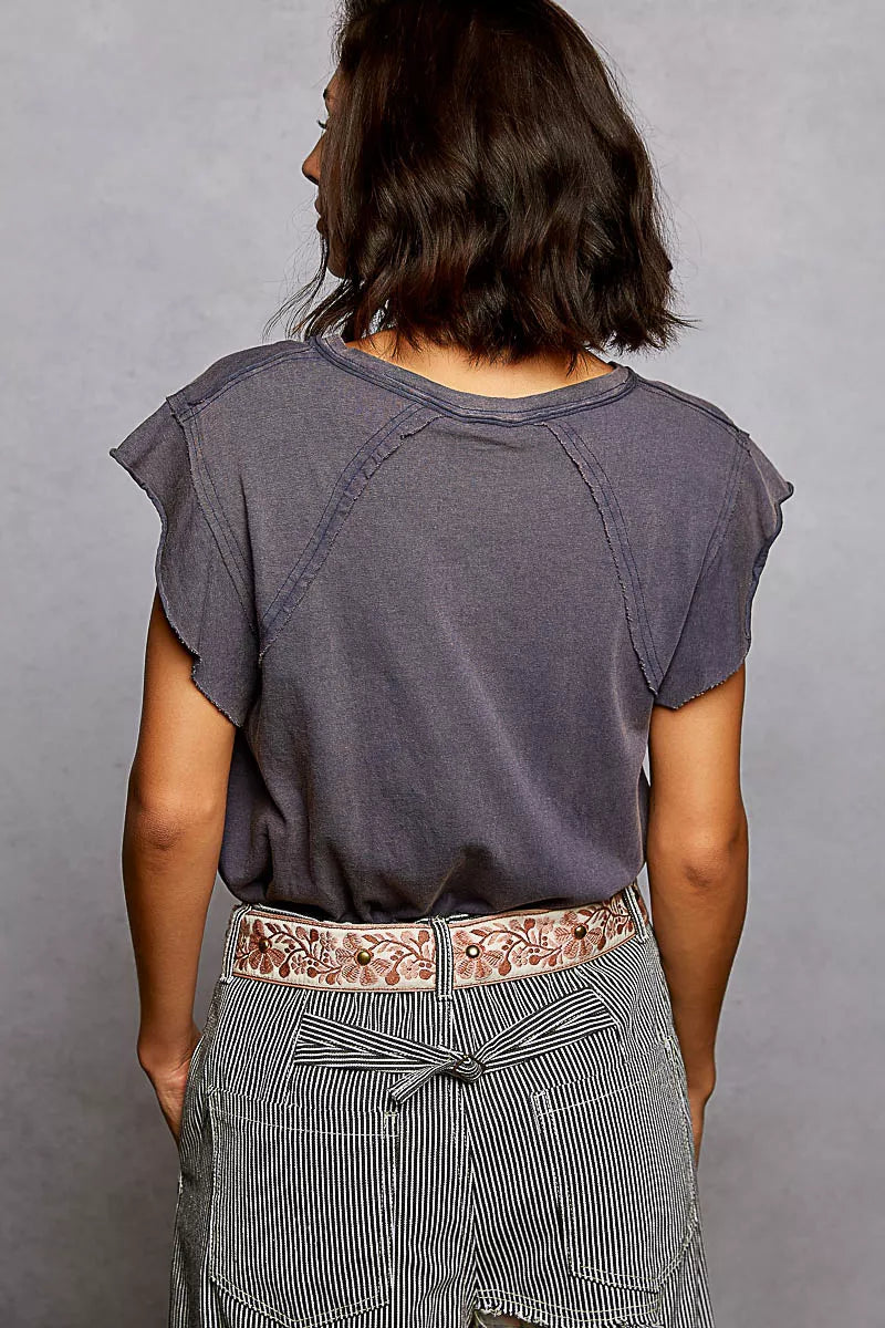 POL V-Neck Short Sleeve T-Shirt with Ruffle Sleeve c771efef-19d6-4c59-9fcd-226391bb4e75-Max-Origin