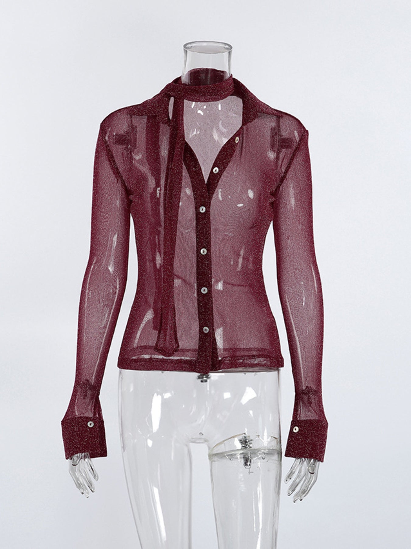 Button Up Shirt with Scarf c781b425a4904047b8f3e77c30680e2f-Max