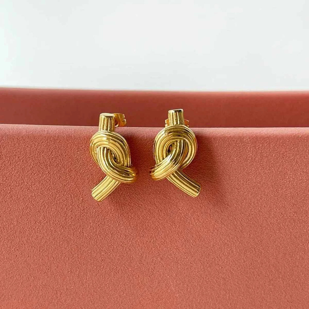 18K Gold-Plated Twisted Knot Stud Earrings c788df66-5f3d-4e28-9472-e31f9418c584-Max-Origin