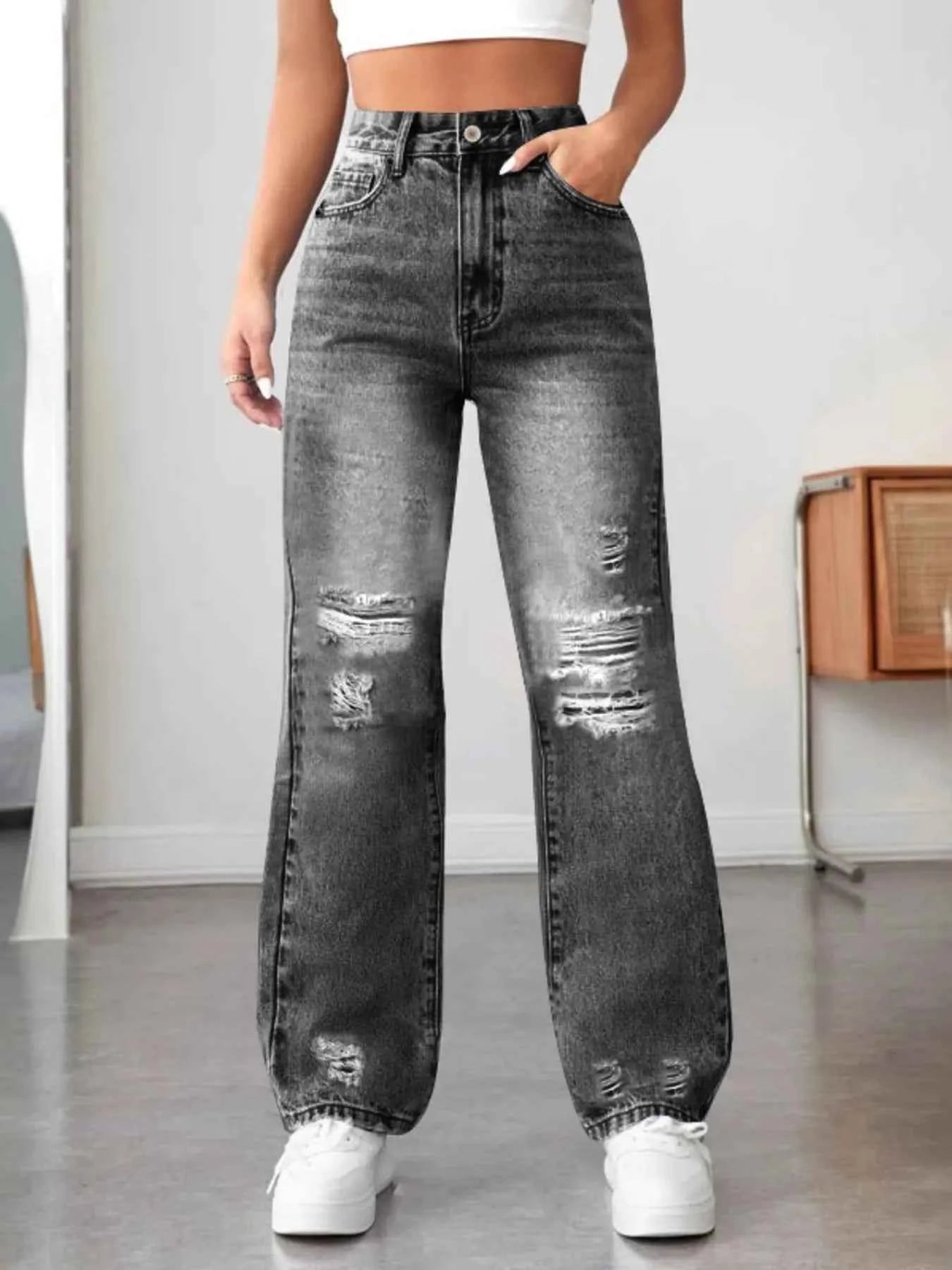 Distressed High Waisted Jeans c78cc3681b6c42d0b19408114cf133d6-Max-Origin