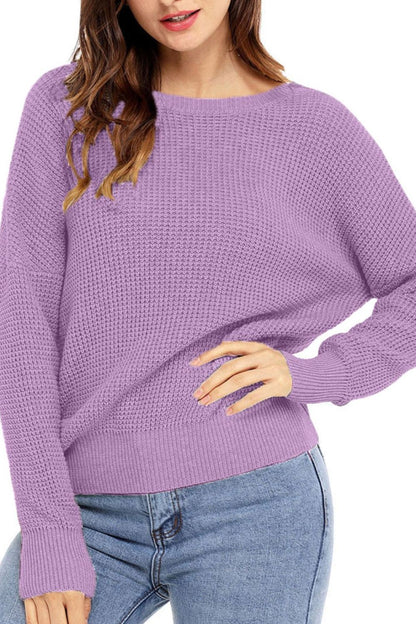 Crisscross Back Boat Neck Sweater