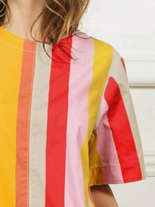 Multi Stripe Woven Flared Midi Dress c7ab2af6-e235-473a-ad51-12f353c322d1-Max-Origin