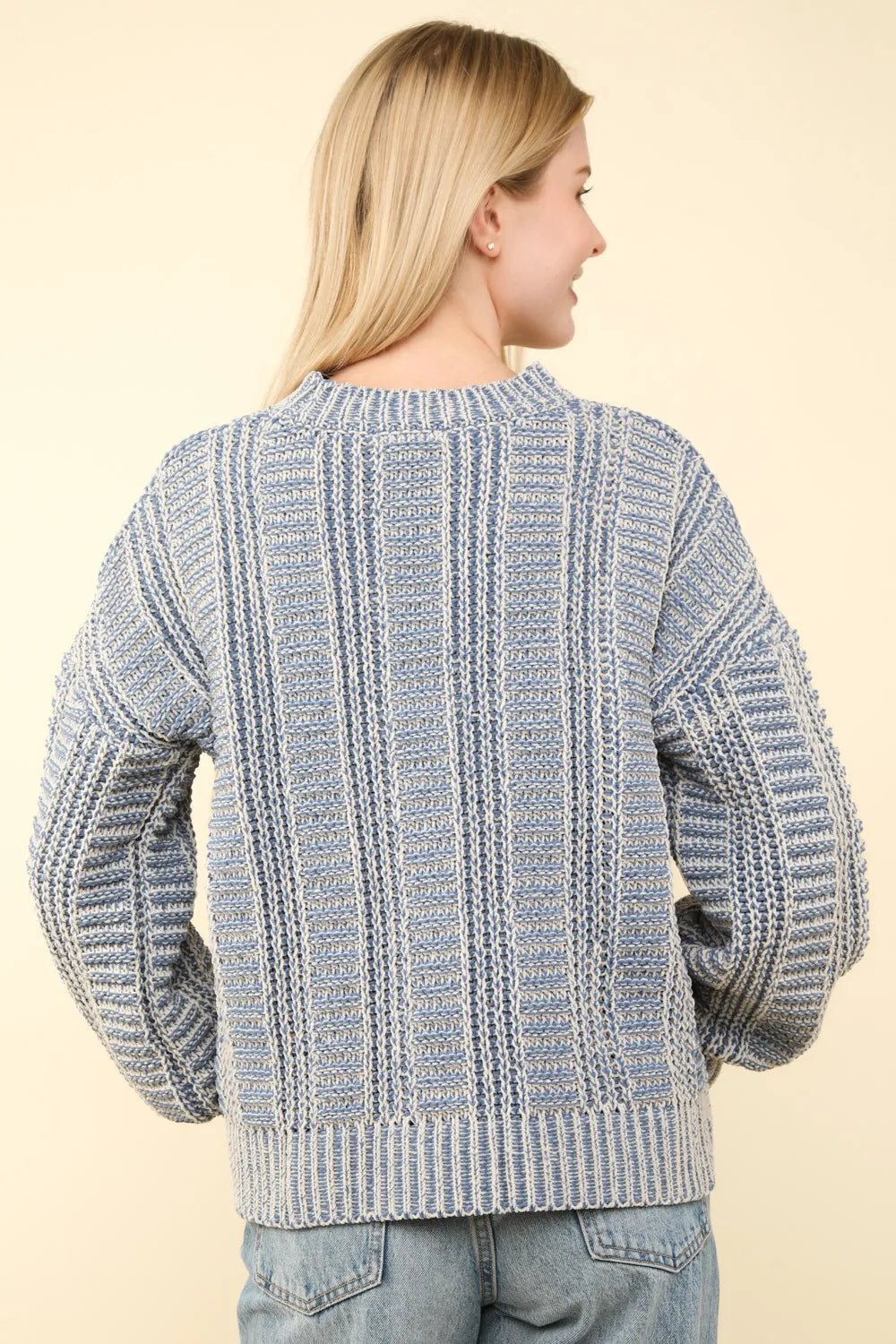 VERY J Two Tone Long Sleeve Sweater c7aee7b7-c43d-4de6-9bc6-d3d6b1c78c41-Max