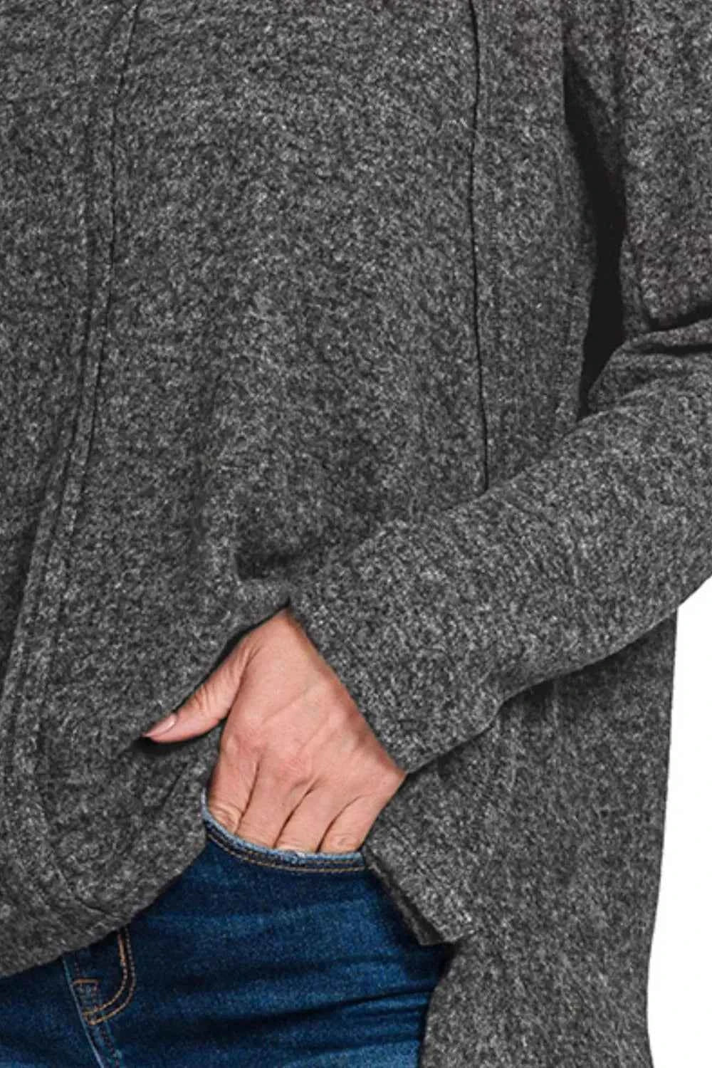 Zenana Full Size Brushed Hacci Exposed Seam Hi Low Sweater Plus Size c7d7fa6e-487f-4fb5-bbae-3217bbb774c4-Max-Origin