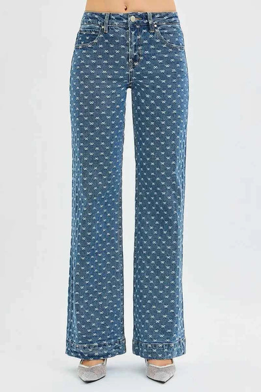 High Rise Wide Leg Bow Embroidered Jeans c7e2b44bf7d74b789311f65a8563bff8-Max-Origin