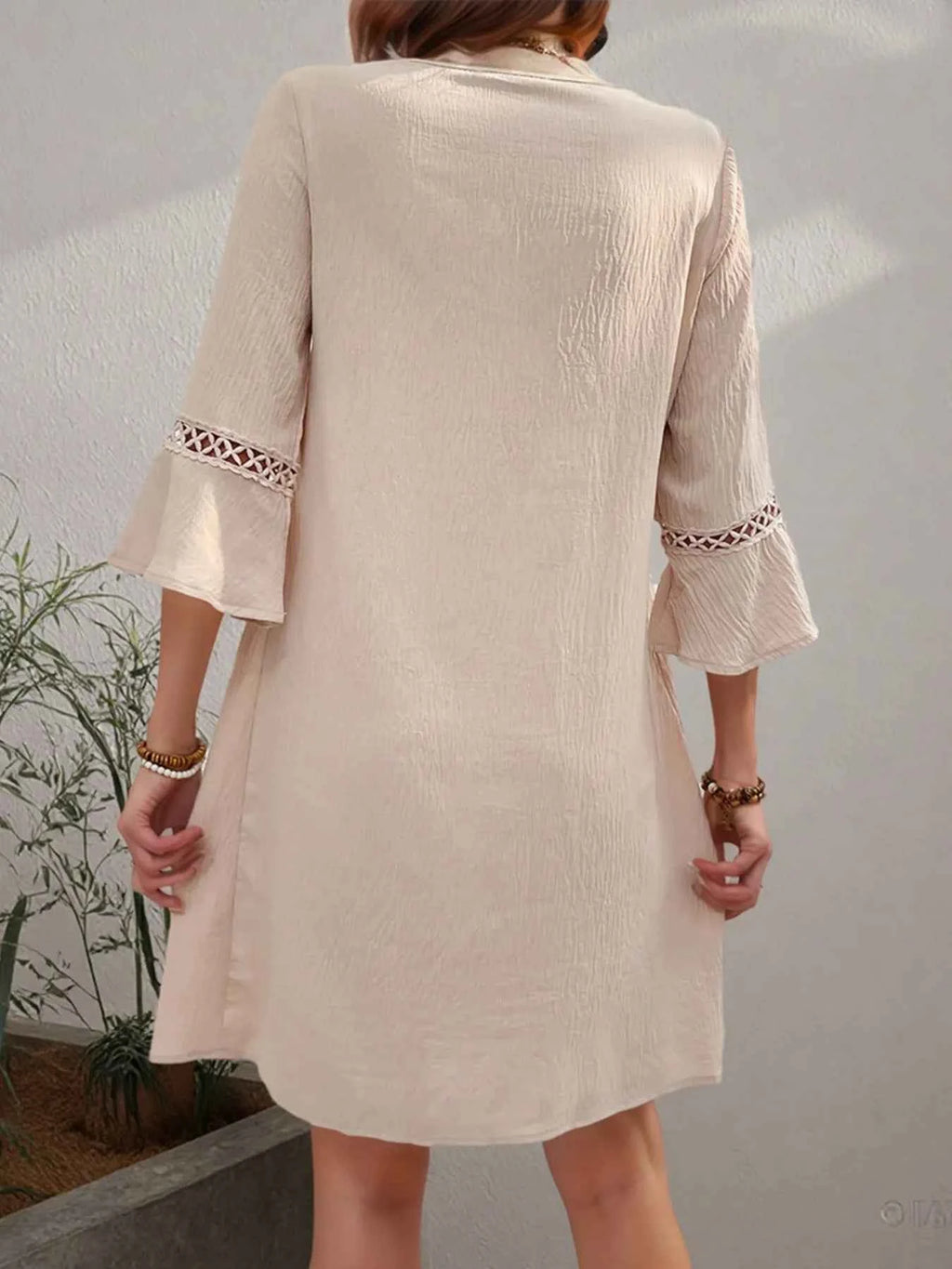 Lace Detail V-Neck Bell Sleeve Dress c7e3bf21dee04947a9df2f4c577c48b5-Max-Origin