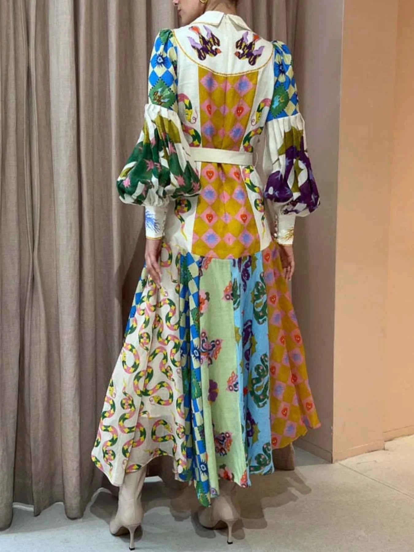 Printed Lantern Sleeve Midi Shirt Dress c7f24fa1-40fa-4b4e-9def-868d904c59b1-Max-Origin