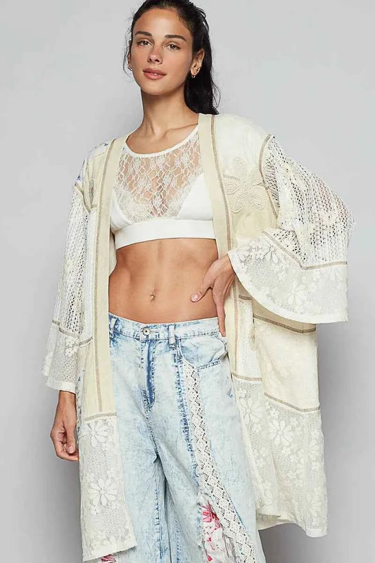 POL Double Gauze and Lace Mix Cardigan with Embroidered Detail Cream c7f36846-af11-4c1f-b6fa-af82df63da54-Max-Origin