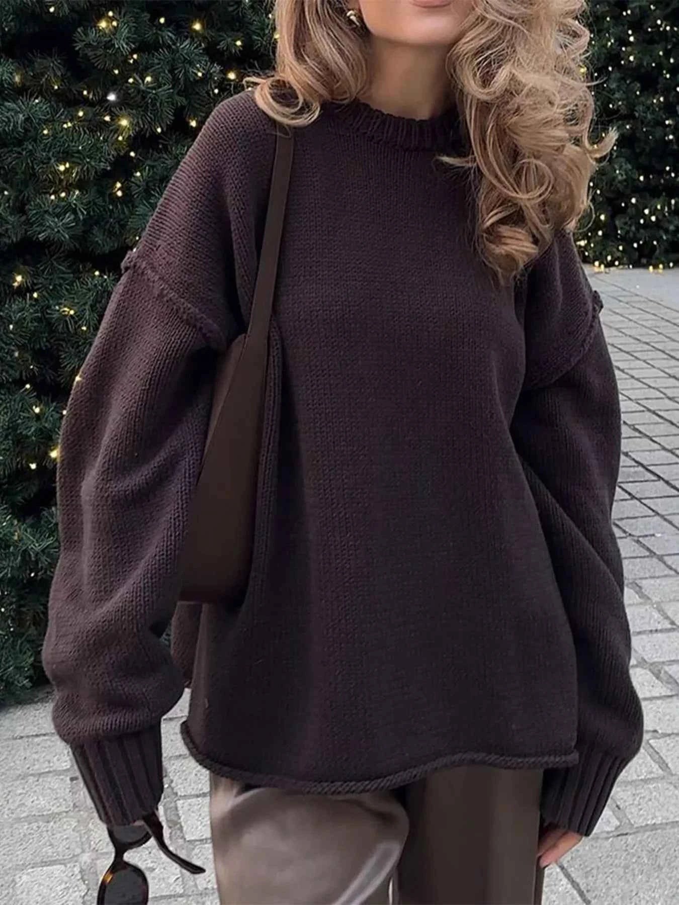 Round Neck Dropped Shoulder Sweater c7faa89ae64047e1934d4b46c57a453a-Max-Origin