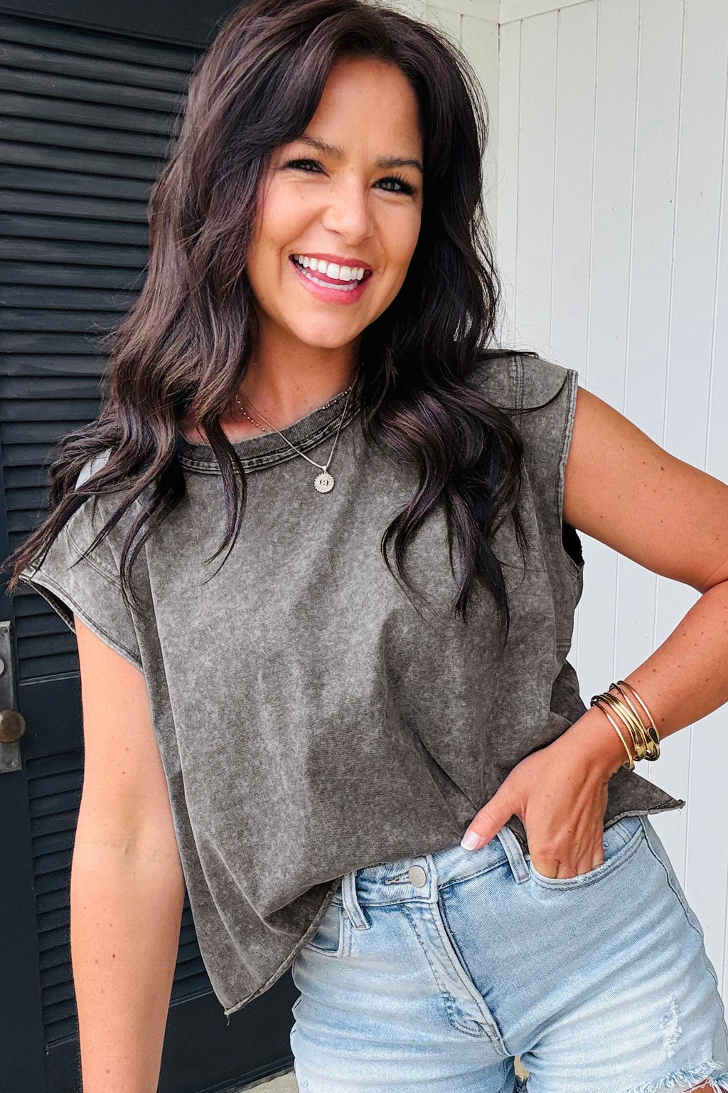 Bright Pink Mineral Wash Boxy Fit Cotton Tank Top c7faa9c0ea194b56