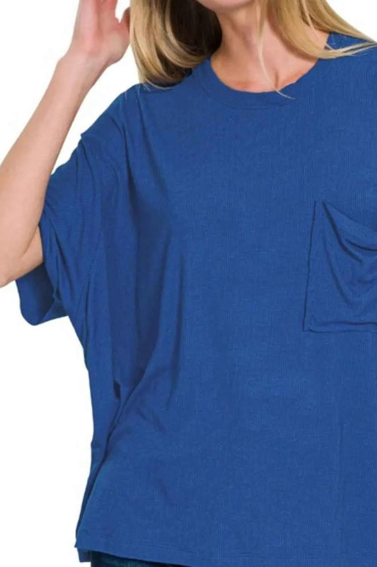 Zenana Oversized Ribbed Round Neck Short Sleeve Tee c815437f-d1b8-4f75-80b8-84894f06d499-Max-Origin