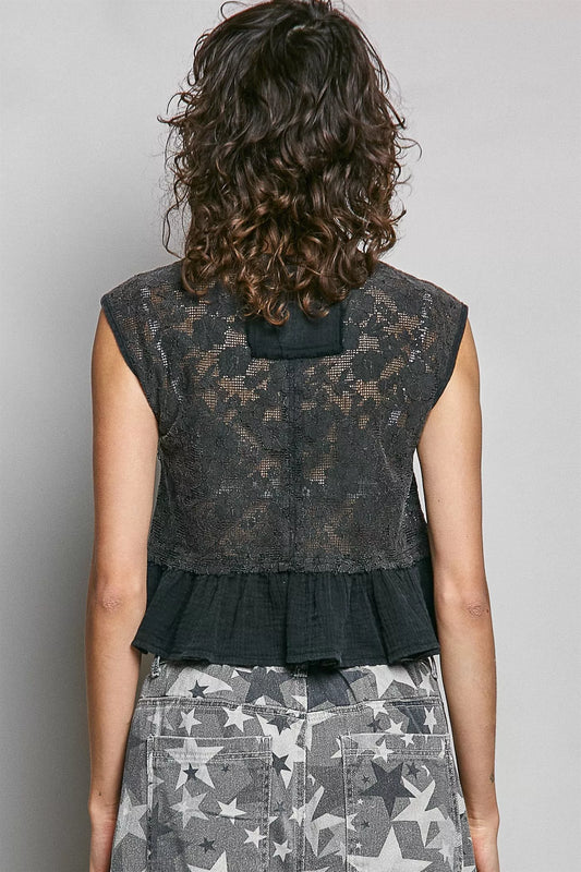 Round Neck Lace Sleeveless Top with Double Gauze Ruffle c81cfef7-283c-455b-b00f-84e11be15e20-Max-Origin