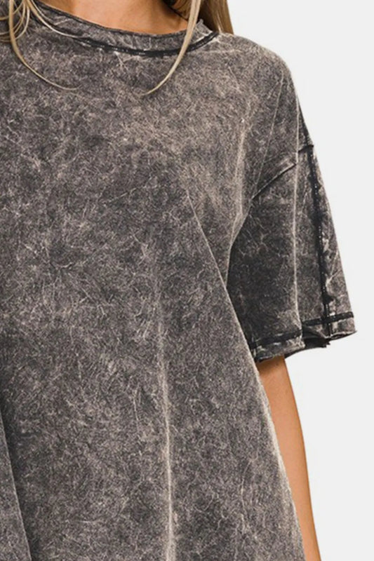 Round Neck Dropped Shoulder Blouse c8208c18-a686-40ed-a5f1-2a1cba1d93db-Max