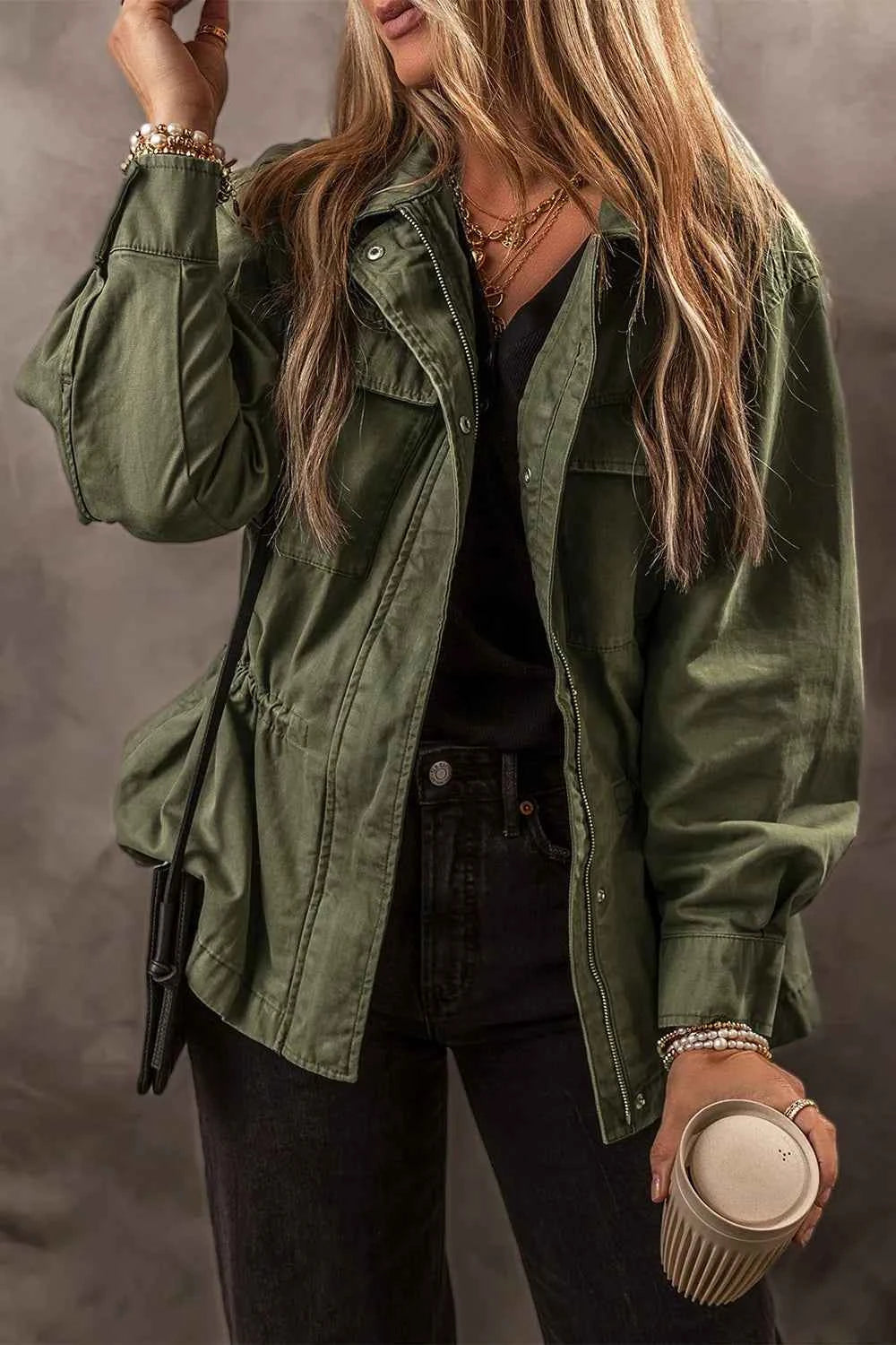 Zip Up Long Sleeve Jacket c8254750-eb6a-45b5-8c2e-1079c0a0835d-Max