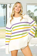 BiBi Ribbed Hem Mardi Gras Stripe Sweater IVORY MULTI c8347ebdadf24ca880d67ebea426e63a-Max-Origin