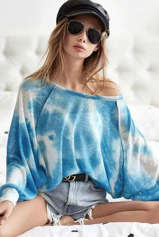 BiBi Tie Dye Hacci Top with Contrast Stitching Detail c875d9a65271494fa2513c8027255743-Max-Origin