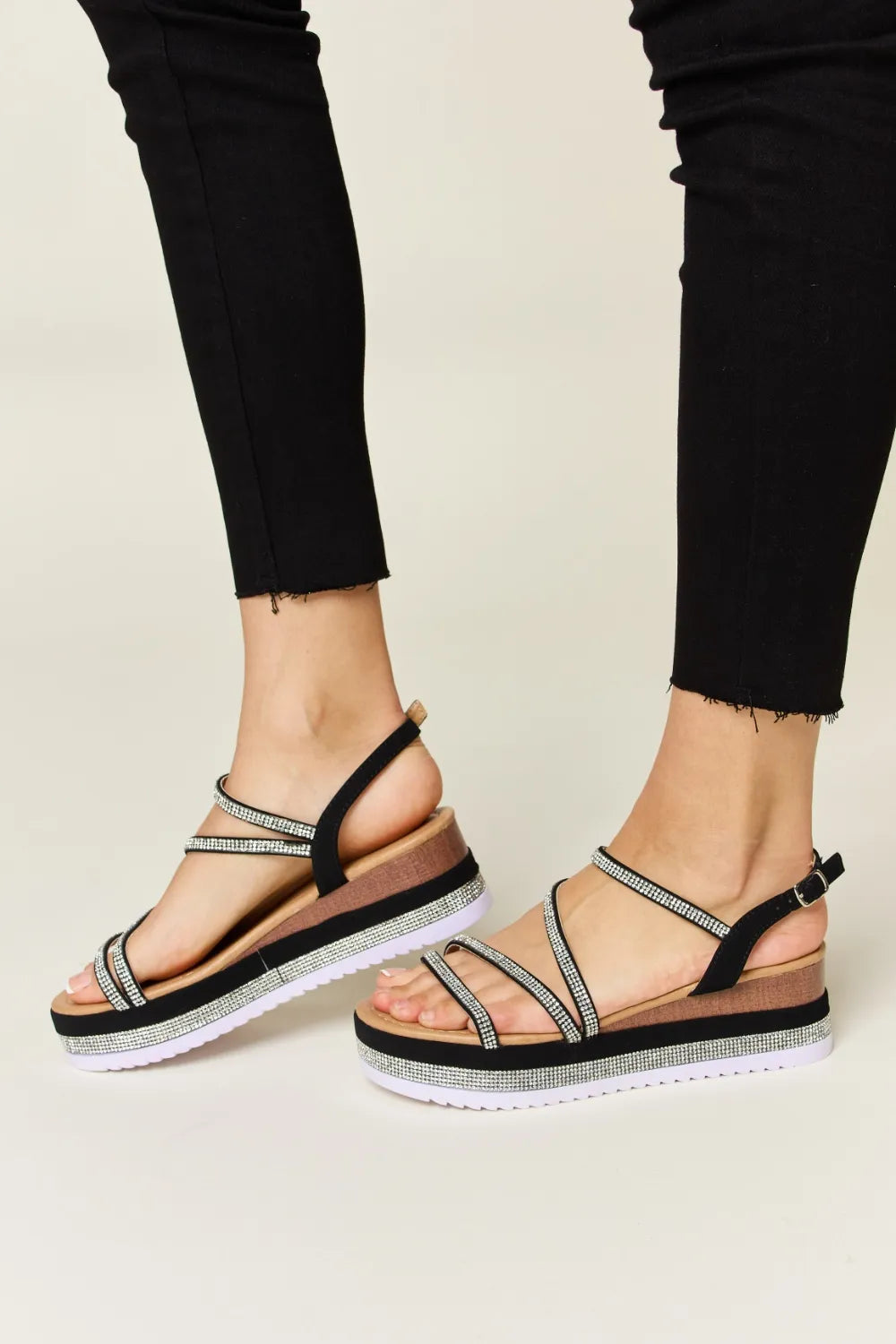 Forever Link Rhinestone Strappy Wedge Sandals c87dfdb4-03fe-4252-a708-28c10648a1f5-Max