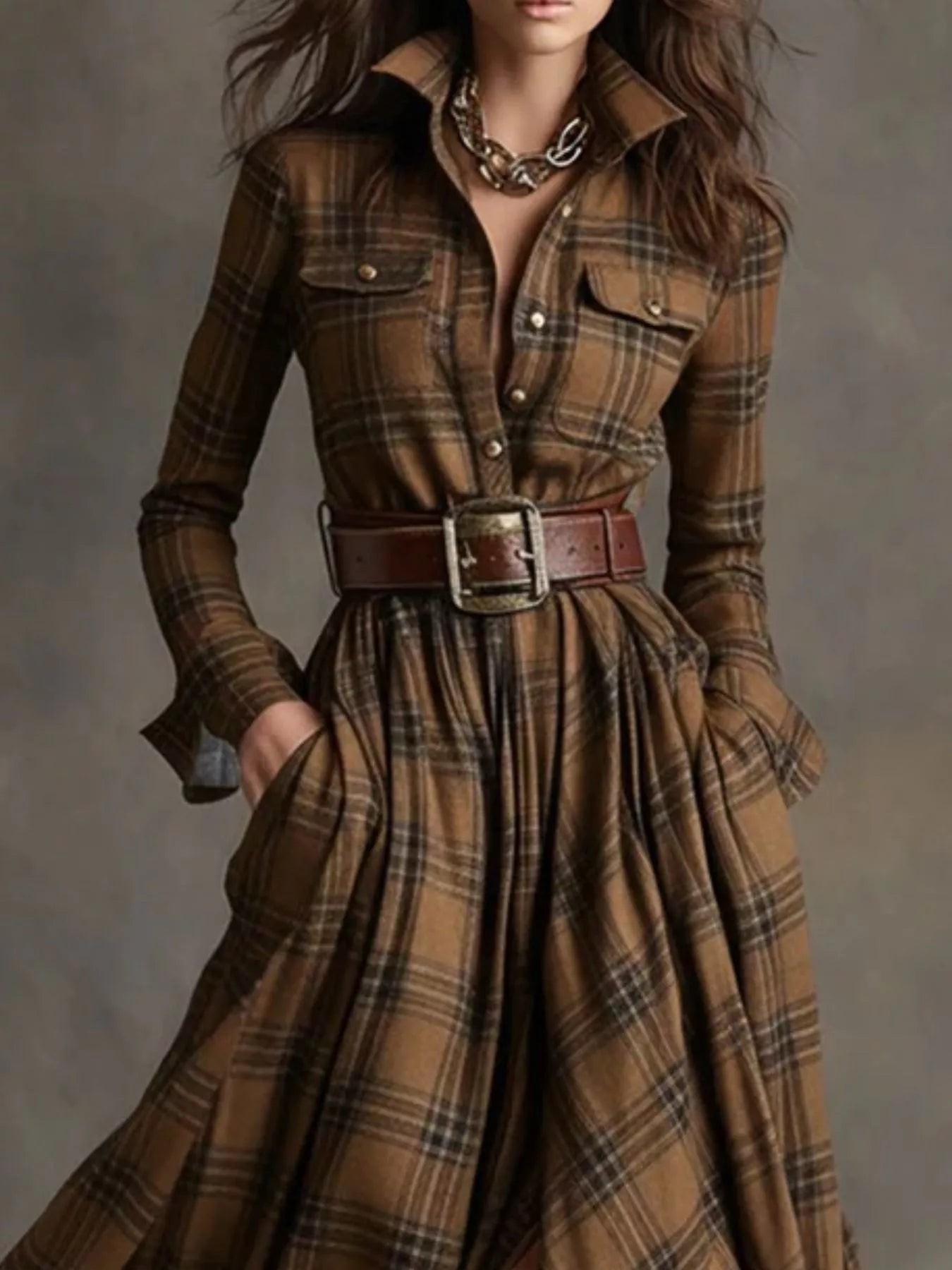 Plaid Button Front Maxi Shirt Dress c89ba2fa-b0fc-4824-899a-aca4d44aea4d-Max-Origin