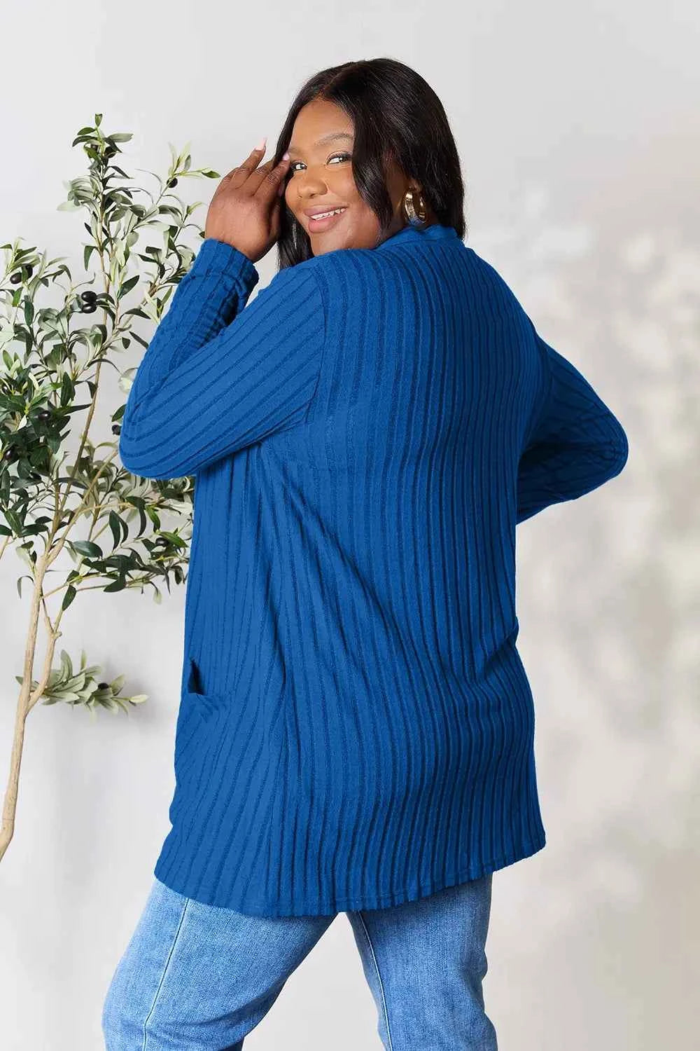 Basic Bae Full Size Ribbed Open Front Cardigan with Pockets c89c444eedf54396a1d0d5e913a359a3-Max