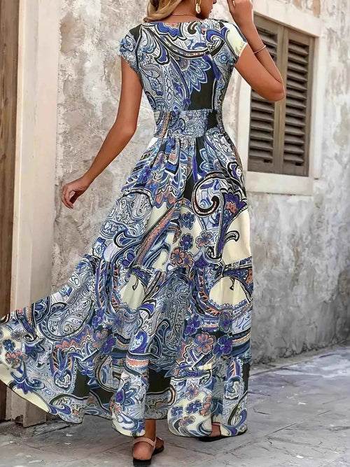 Plus Size Floral V-Neck Cap Sleeve Maxi Dress c89ec7a15254443f9e4785ef53a3b88c-Max-Origin