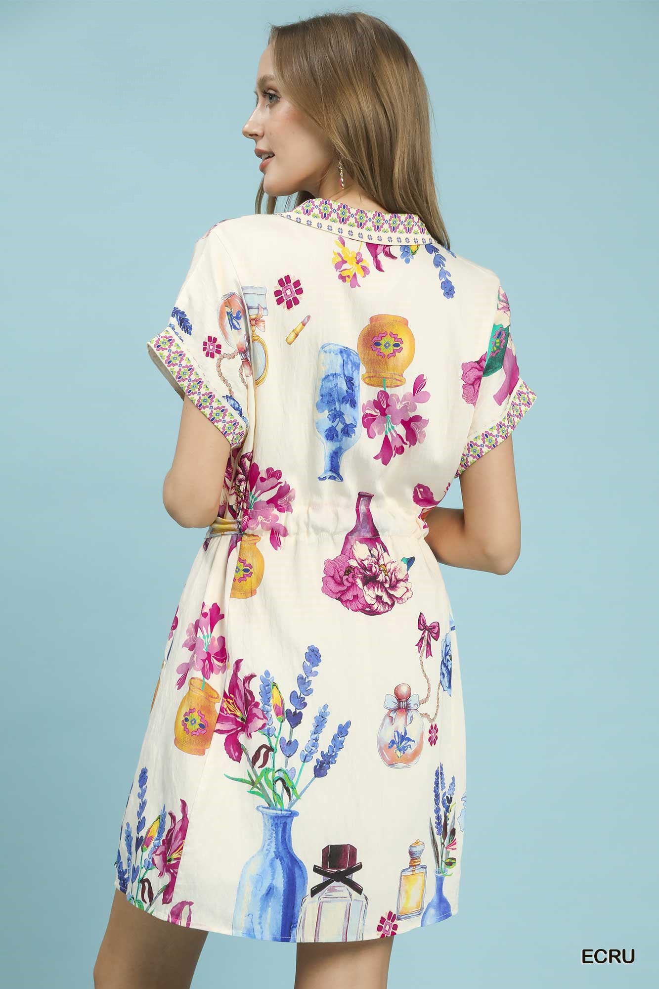 Umgee Floral Print Mini Dress with Belt c8a1b3df-be93-46df-b47a-93b90d28cbb1-Max