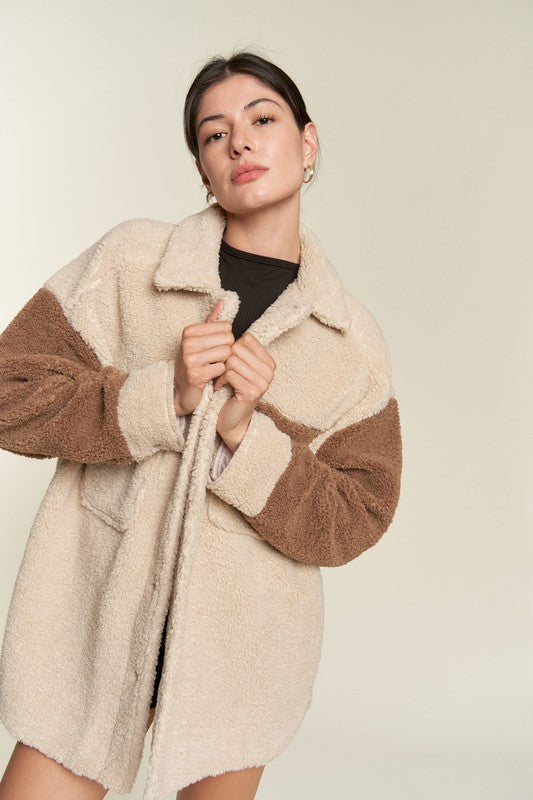 Colorblock sherpa jacket jjo5017 c8ab1841-548d-4a24-87c0-910affdea443