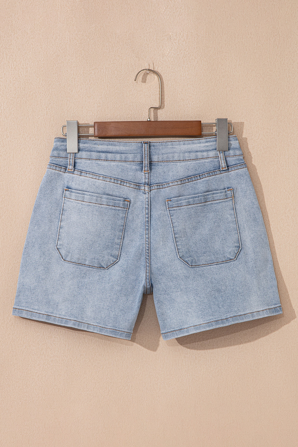 Beau Blue Light Wash High Rise Denim Shorts c8b6e21ed014be7d
