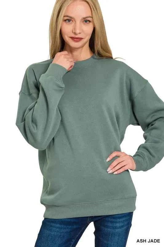 Zenana Fleece Round Neck Sweatshirts ASH JADE c8c75c60-fffc-4390-bc7a-8975d0ee8a32-Max-Origin