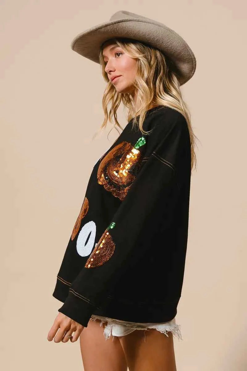 BiBi Halloween Theme Sequin Embroideries Sweatshirt c8d266deaa764657a8949e61744e670f-Max-Origin