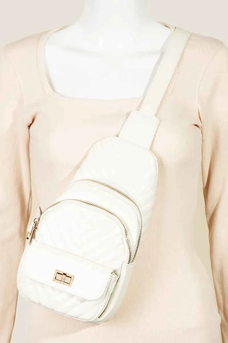 Fame Faux Leather Cushioned Sling Bag White One Size c8e97caabb484970905d0e5ced0ca6f0-Max-Origin
