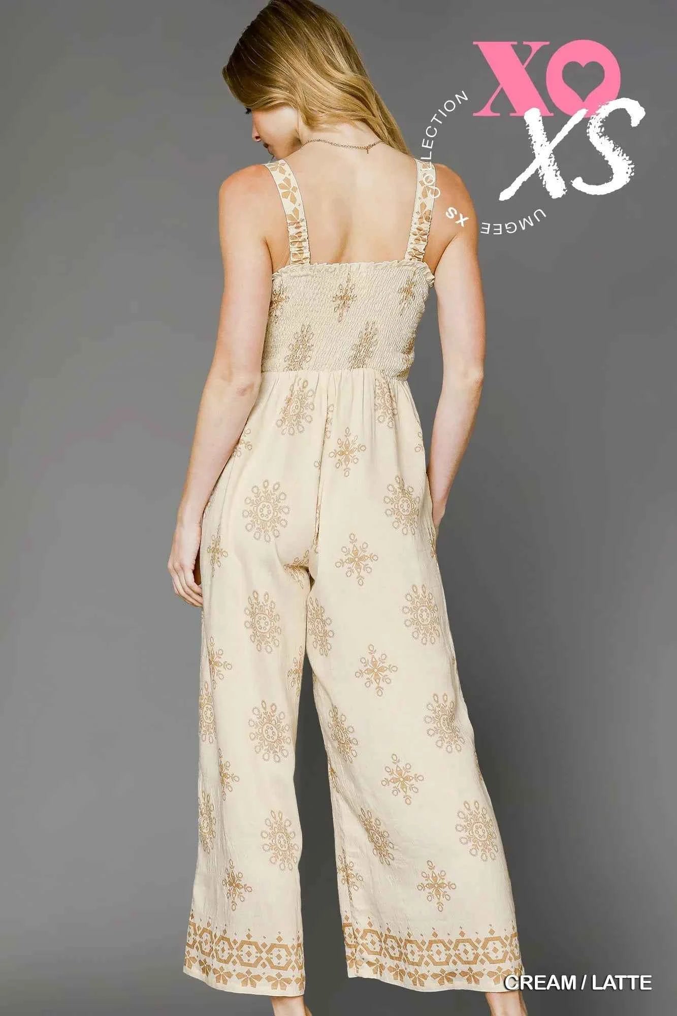 Umgee Smocked Printed Wide Leg Jumpsuit c8eba3d2-2721-44a4-9d14-1aba9815e22e-Max-Origin
