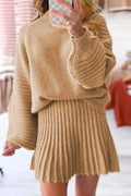 Ribbed Knit Long Sleeve Top and Skirt Sweater Set Tan c8ffa13b-cff4-442e-927f-d4557e5f272c-Max-Origin