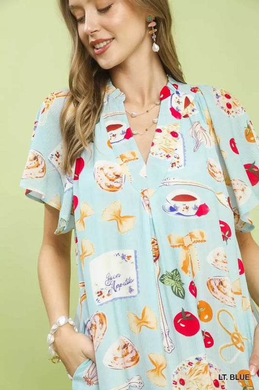 Abstract Print Flutter Sleeve Midi Dress c92b2257-713d-4b5a-98f4-a6323e802938-Max-Origin