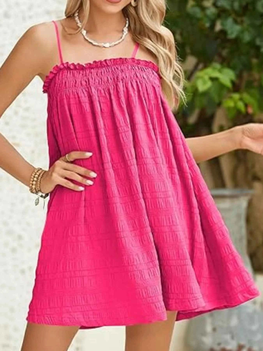 Frill Textured Mini Cami Dress c9539271-c0eb-4e31-aa1f-769fb3462bc2-Max-Origin