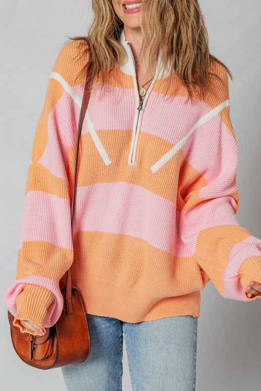 Claire Half Zip Oversize Sweater c95c256b-377f-47cc-ae40-035f73362de8