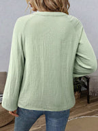 Paisley Notched Balloon Sleeve Blouse c9634a05-fd4f-42a5-ba14-39f987b0dcee-Max-Origin