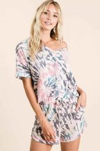 BiBi Tie Dye Print Terry V Neck Top With Contrast c9685eab7e754fa499c7c8cdbcef150f-Max-Origin