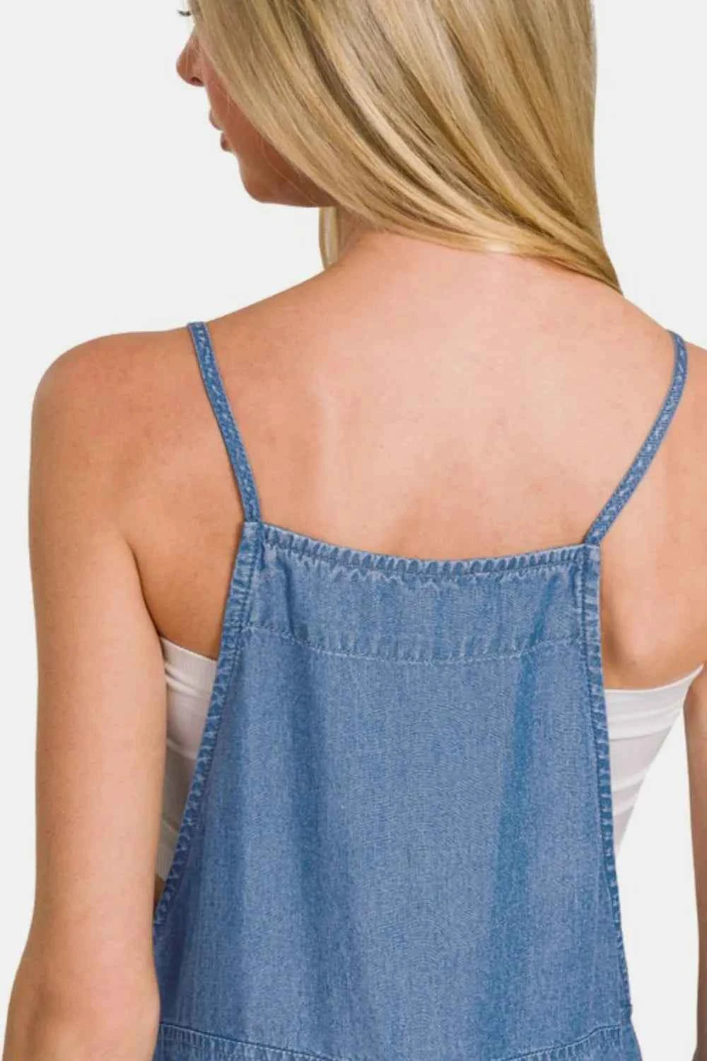 Zenana Washed Adjustable Strap Wide Leg Denim Overalls c96a1adc-e330-4bd3-bcdf-8b24eccc01f1-Max