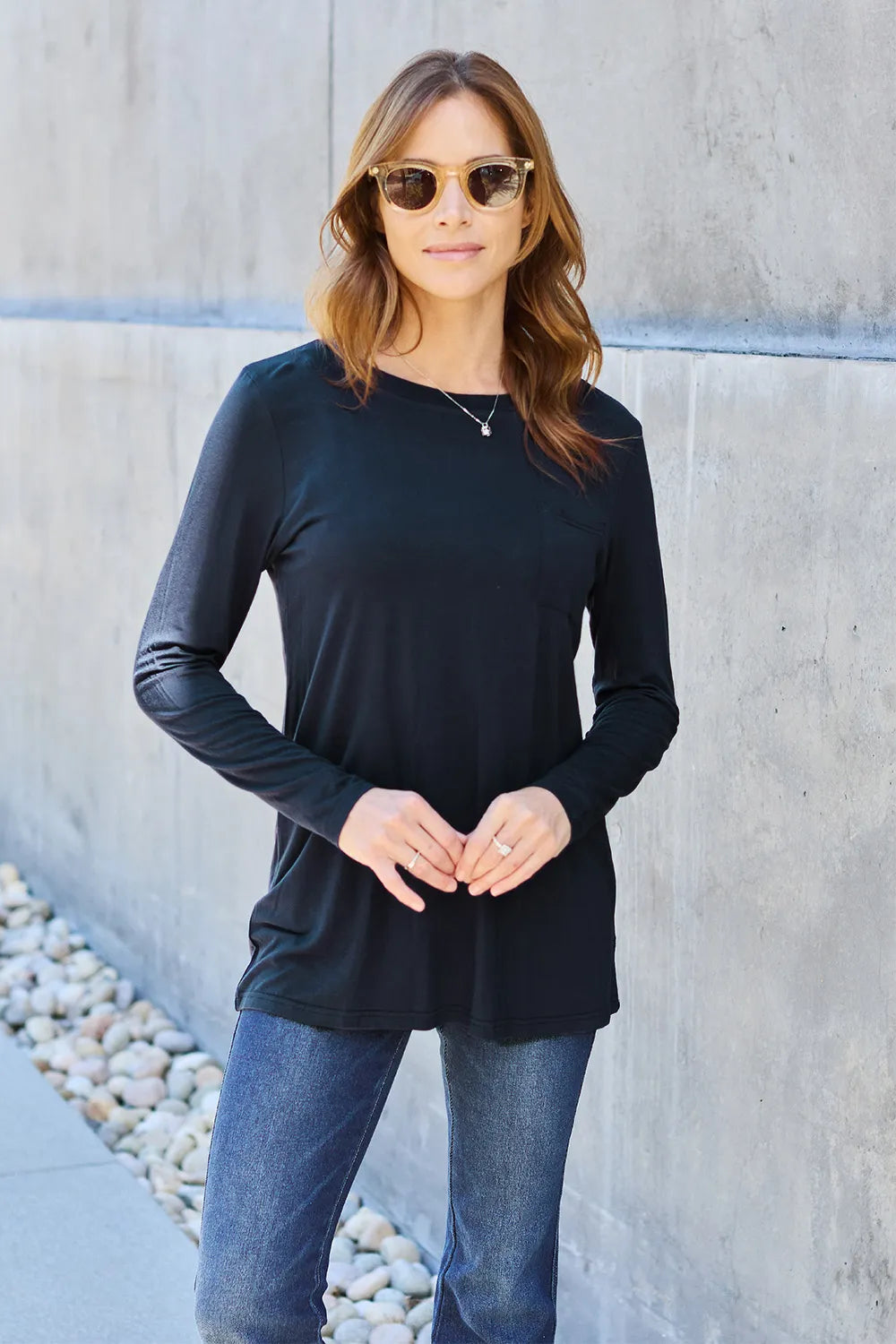 Basic Bae Full Size Round Neck Long Sleeve Top Black c96f8fcf-1ff2-48dd-b7d1-7ffccf34d2d3-Max