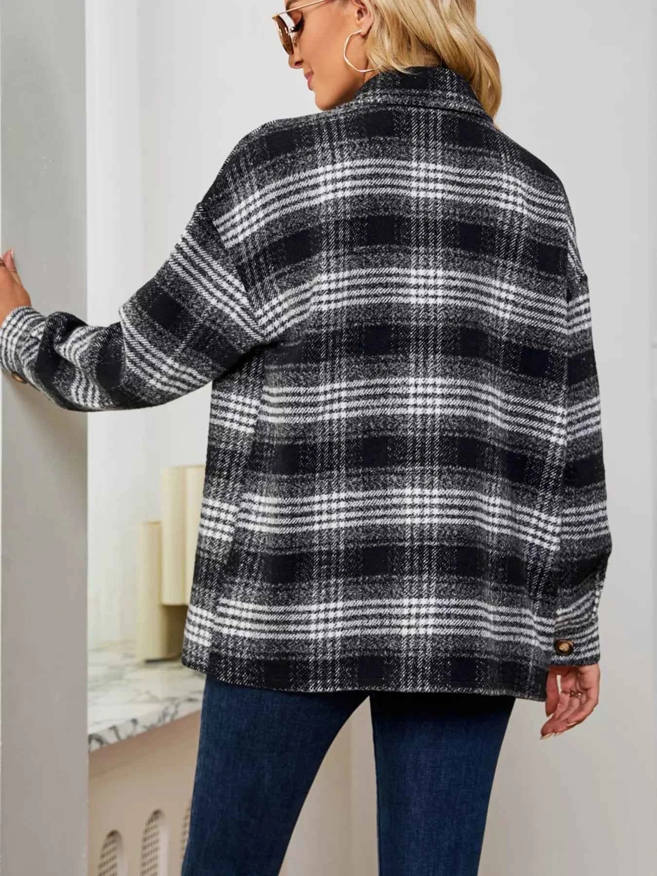Plaid Button Up Long Sleeve Shacket c9807152d3ae4a00bed47d02bc12913d-Max-Origin