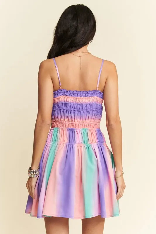 Davi & Dani Multi Color Ombre Printed Bodice Button Up Dress c992829eab2445a8afa28133d63488c4-Max-Origin